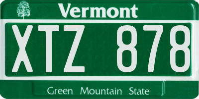 VT license plate XTZ878