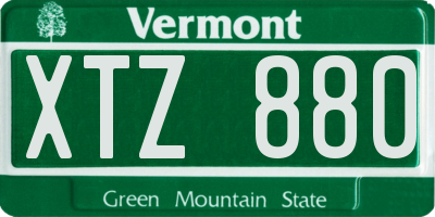 VT license plate XTZ880