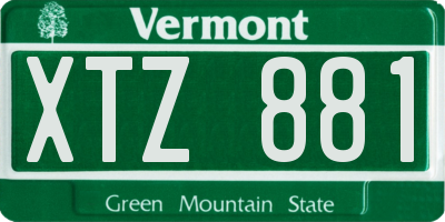 VT license plate XTZ881