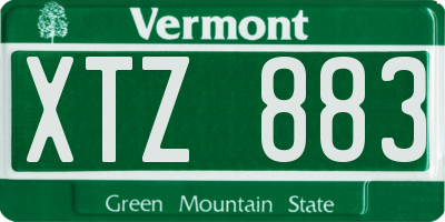 VT license plate XTZ883