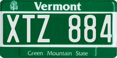 VT license plate XTZ884