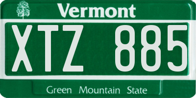 VT license plate XTZ885