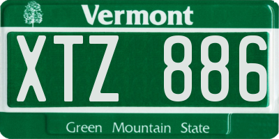 VT license plate XTZ886