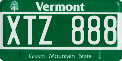 VT license plate XTZ888