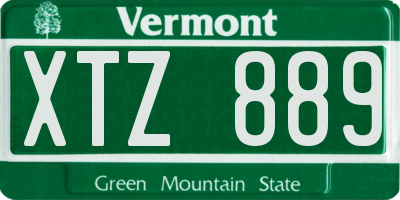 VT license plate XTZ889