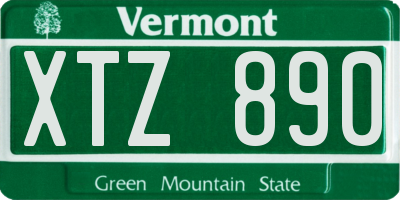 VT license plate XTZ890