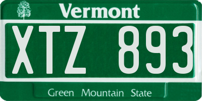 VT license plate XTZ893