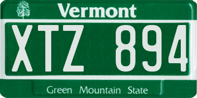 VT license plate XTZ894
