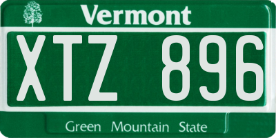 VT license plate XTZ896