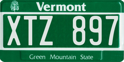 VT license plate XTZ897