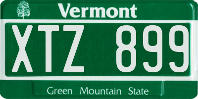 VT license plate XTZ899
