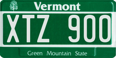 VT license plate XTZ900