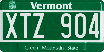 VT license plate XTZ904