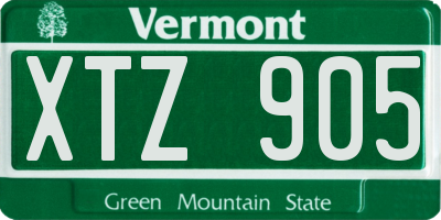 VT license plate XTZ905