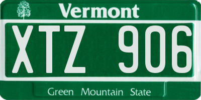 VT license plate XTZ906