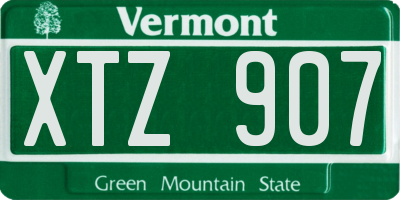 VT license plate XTZ907