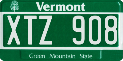 VT license plate XTZ908