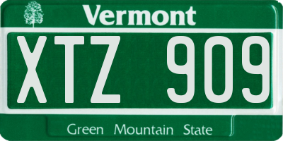 VT license plate XTZ909