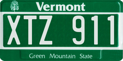 VT license plate XTZ911