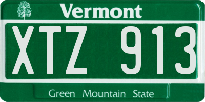 VT license plate XTZ913