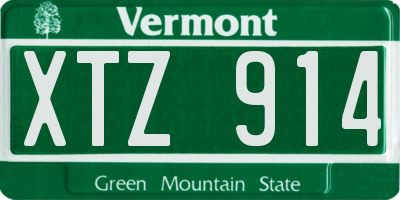 VT license plate XTZ914