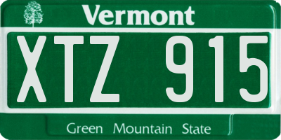 VT license plate XTZ915