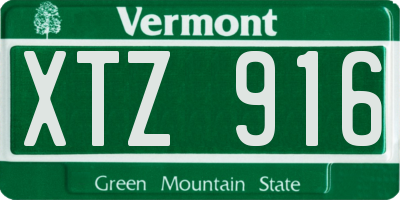 VT license plate XTZ916