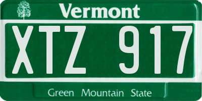 VT license plate XTZ917