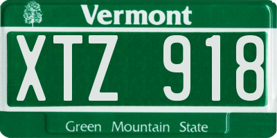 VT license plate XTZ918