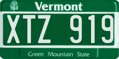 VT license plate XTZ919