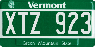 VT license plate XTZ923