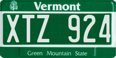 VT license plate XTZ924