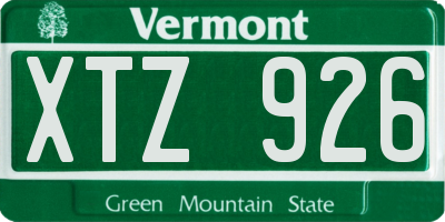 VT license plate XTZ926