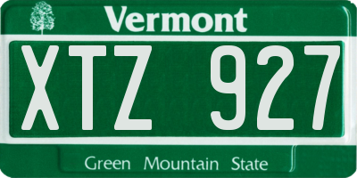 VT license plate XTZ927
