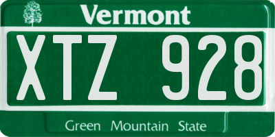 VT license plate XTZ928