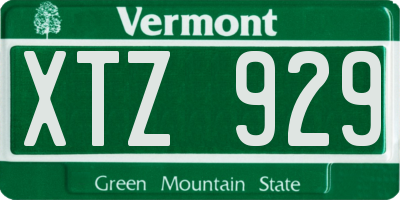 VT license plate XTZ929
