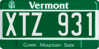 VT license plate XTZ931