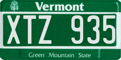 VT license plate XTZ935