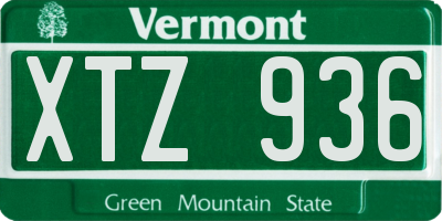 VT license plate XTZ936