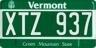 VT license plate XTZ937