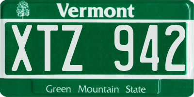 VT license plate XTZ942