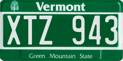 VT license plate XTZ943