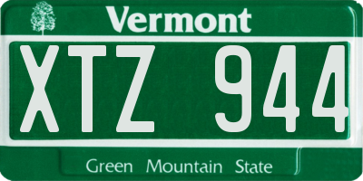 VT license plate XTZ944