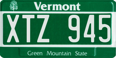 VT license plate XTZ945