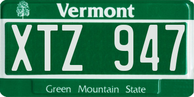 VT license plate XTZ947