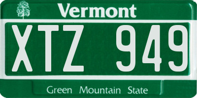VT license plate XTZ949