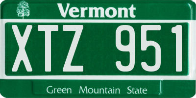 VT license plate XTZ951