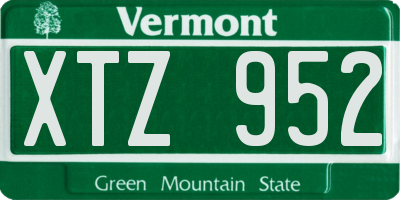 VT license plate XTZ952
