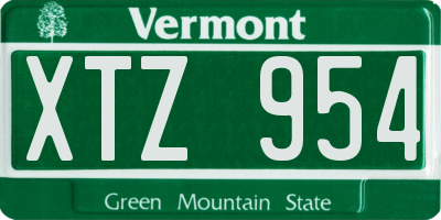 VT license plate XTZ954