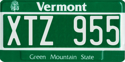 VT license plate XTZ955